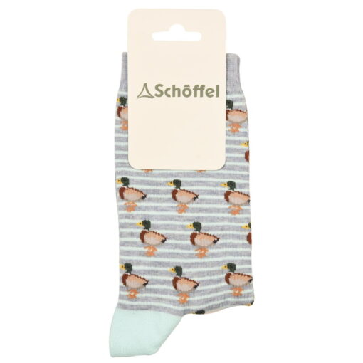 Schoffel Ladies Cotton Socks - Mint Duck