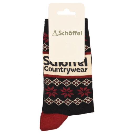 Schoffel Ladies Cotton Socks - Navy Fairisle