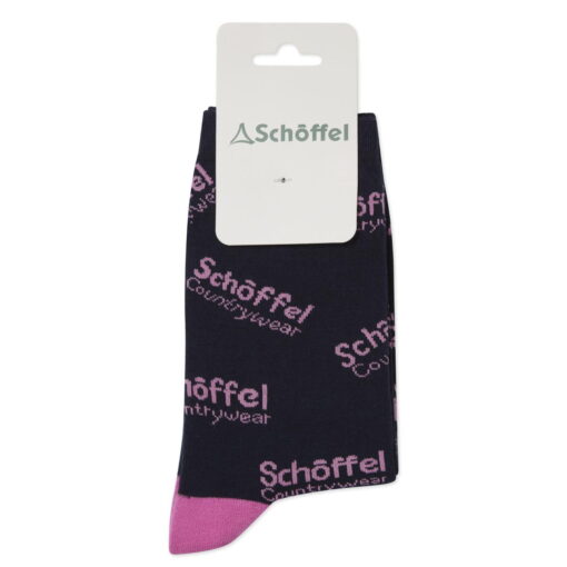 Schoffel Ladies Cotton Socks - Pink Countryware