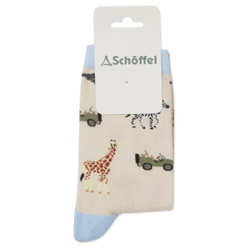Schoffel Ladies Cotton Socks - Sky Blue Safari