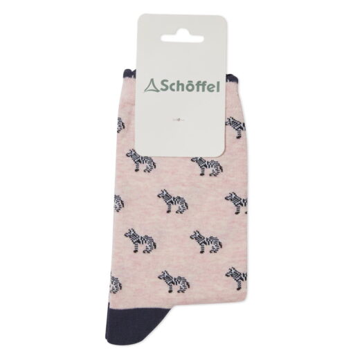 Schoffel Ladies Cotton Socks - Pink Zebra