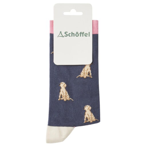 Schoffel Ladies Cotton Socks Navy Labrador