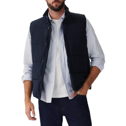 R M Williams Padstow Vest in Navy JV232NY4503 front