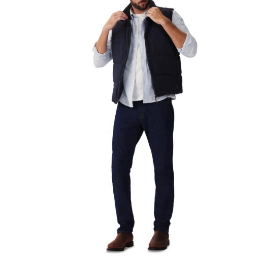 R M Williams Padstow Vest in Navy JV232NY4503 full