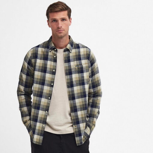 Barbour Hillroad Tailored Shirt in olive MSH5450OL51