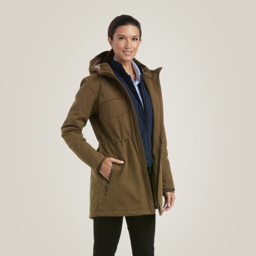 Ariat Argentium Parka Ladies Coat in Earth front 10037447