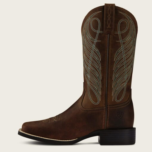 Ariat Ladies Round Up Wide Square Toe Western Boots - Image 2