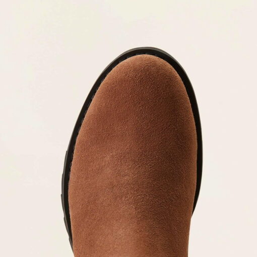 Ariat Ladies Wexford Lug Waterproof Chelsea Boots in Dark Earth - Toe