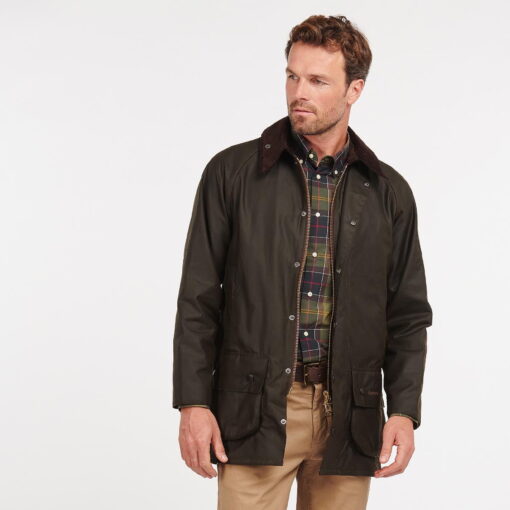Barbour Classic Beaufort Wax Jacket in Olive - Front
