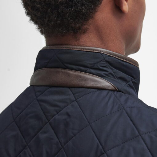 Barbour Powell Quilt Jacket in Navy - Back Collar