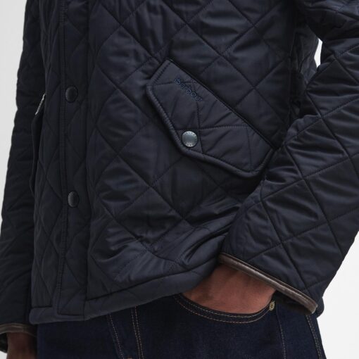 Barbour Powell Quilt Jacket in Navy - Pocket