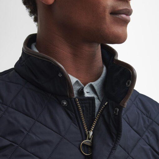 Barbour Powell Quilt Jacket in Navy - Collar