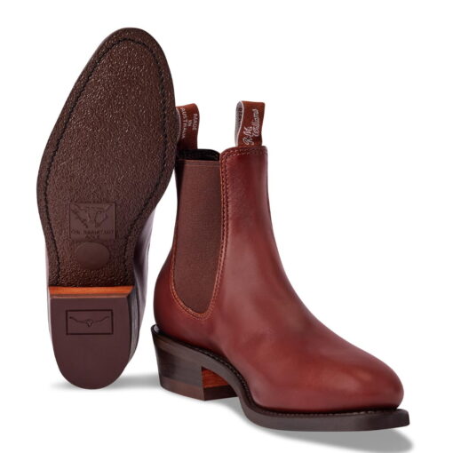 R M Williams Comfort Pull-Up Lady Yearling in Mid Brown B522P24 - sole