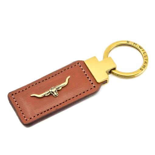 R M Williams Angaston Keyfob in Pecan CKS6ALECS0100