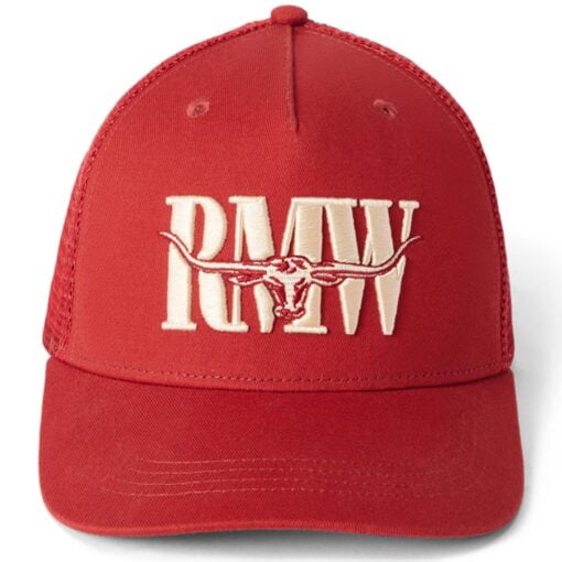 RM Williams Mens Steers Head Trucker Cap Red