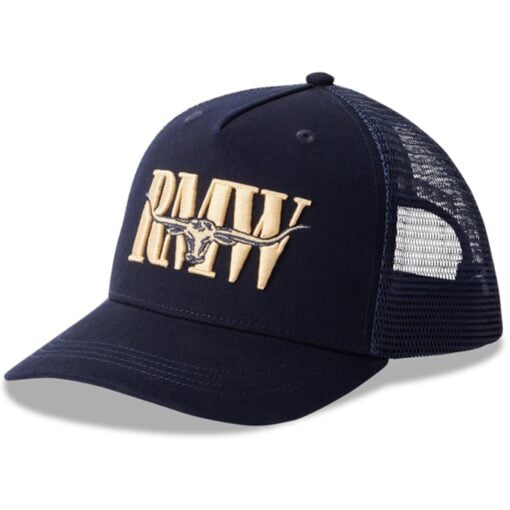 RM Williams Mens Steers Head Trucker Cap navy