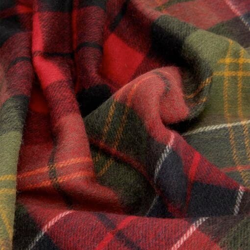 Barbour Brack Patchwork Tartan Wool Scarf in Cardinal Classic USC0387RE911 material