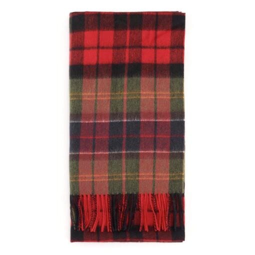 Barbour Brack Patchwork Tartan Wool Scarf in Cardinal Classic USC0387RE911
