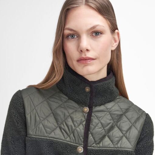 Barbour Brambles Fleece in Olive LFL0075SG71 detail
