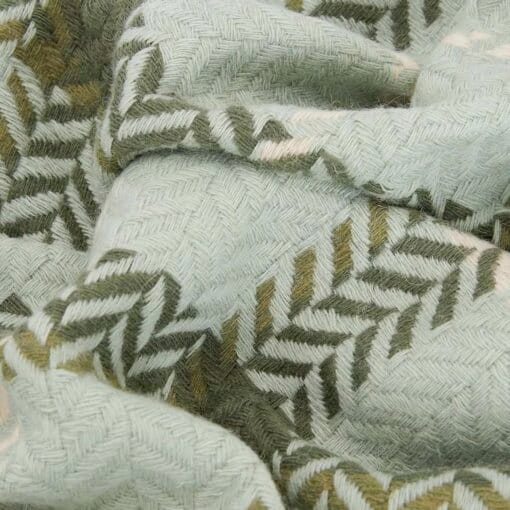 Barbour Claudette Herringbone Scarf in Soft Mint LSC0459GN151 detail