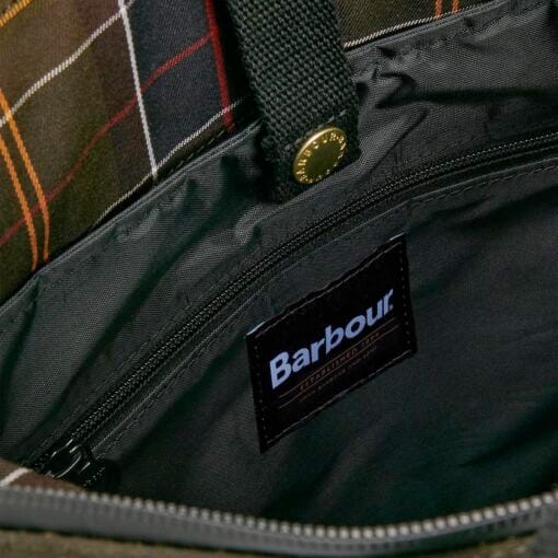 Barbour Field Waxed Backpack in Olive and Black inside UBA0714OL711