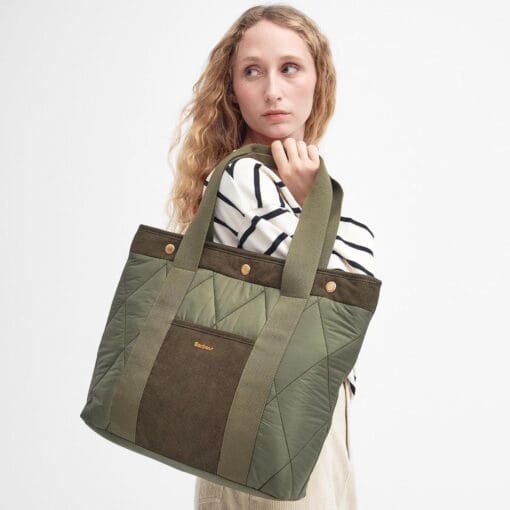 Barbour Healy Quilted Tote Bag in Olive LBA0433OL711 life