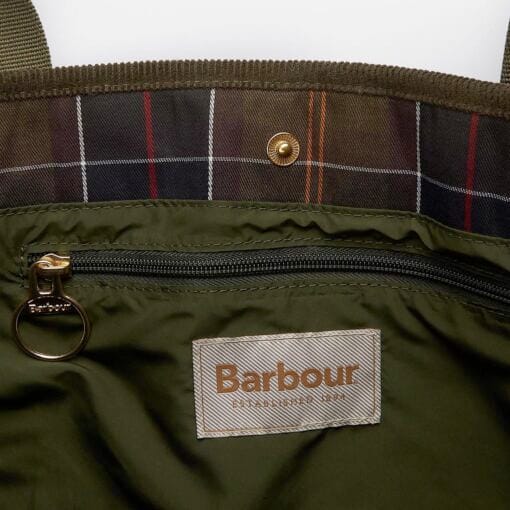 Barbour Healy Quilted Tote Bag in Olive LBA0433OL711 inside