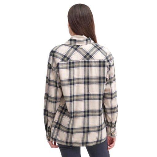 Barbour Highfield Relaxed Long-Sleeve Shirt in Sand Dune Check LSH1641SN31 back