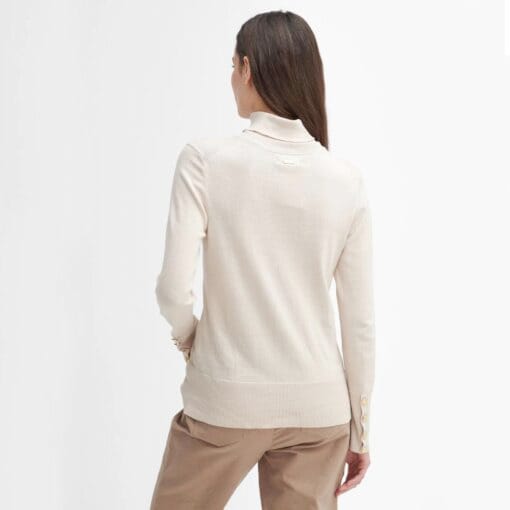 Barbour Highfield Roll-Neck Jumper in Oatmeal LKN1562ST53 back