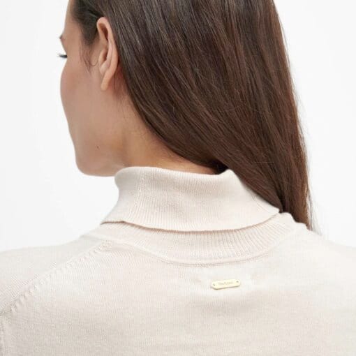 Barbour Highfield Roll-Neck Jumper in Oatmeal LKN1562ST53 back detail