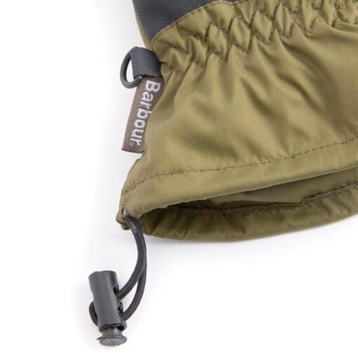 Barbour Joni Waterproof Quilted Gloves in Olive cuff LGL0142OL71