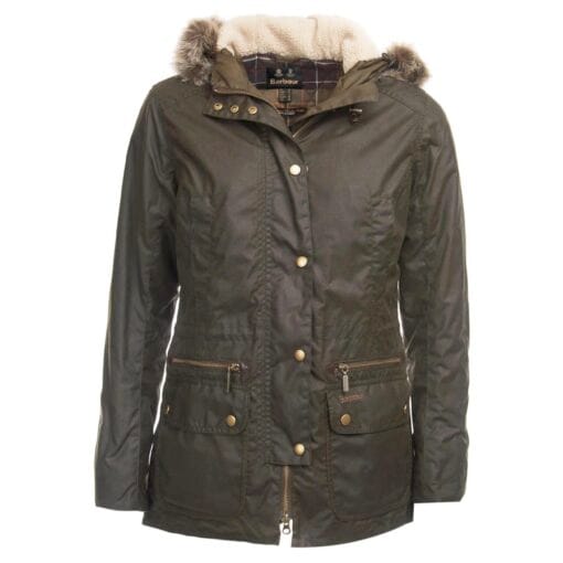 Barbour Kelsall Wax Parka in Olive Classic LWX0303OL71