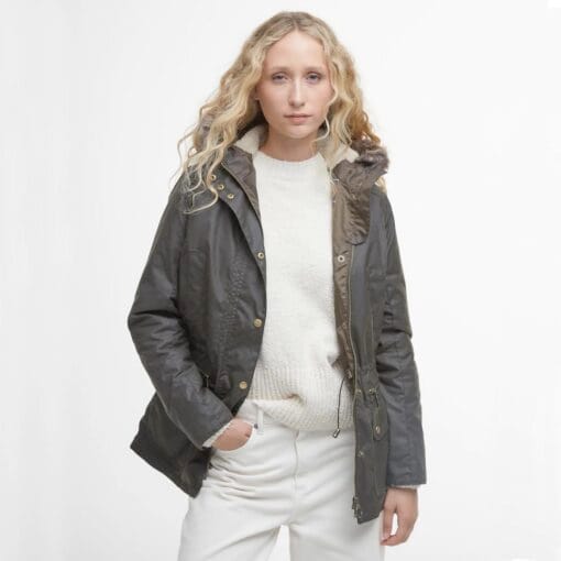 Barbour Kelsall Wax Parka in Olive Classic LWX0303OL71 style