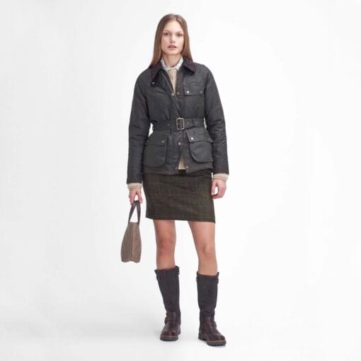 Barbour Solway Zip Wax Jacket in Olive Classic LWX1407OL71 full