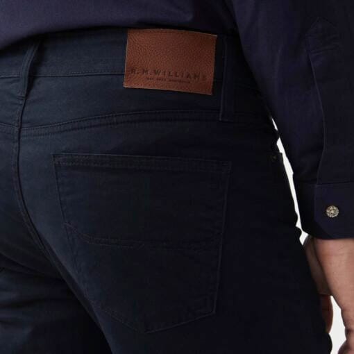 R M Williams Loxton Drill Jeans in Navy TJ2A5894501 detail