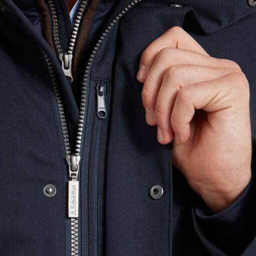 Schoffel Whitton Waterproof Coat in Navy 22-23899-8892 zip