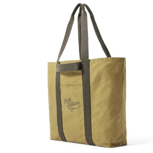 R M Williams R M Ditty Tote in Light Olive CGM9OCAG70100 side