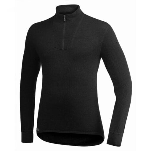 Woolpower Zip Turtleneck 200 in Black 722200