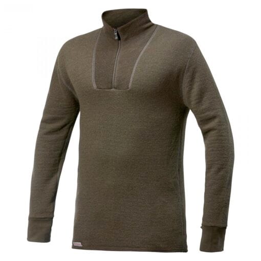 Woolpower Zip Turtleneck 200 in Pine Green 722293