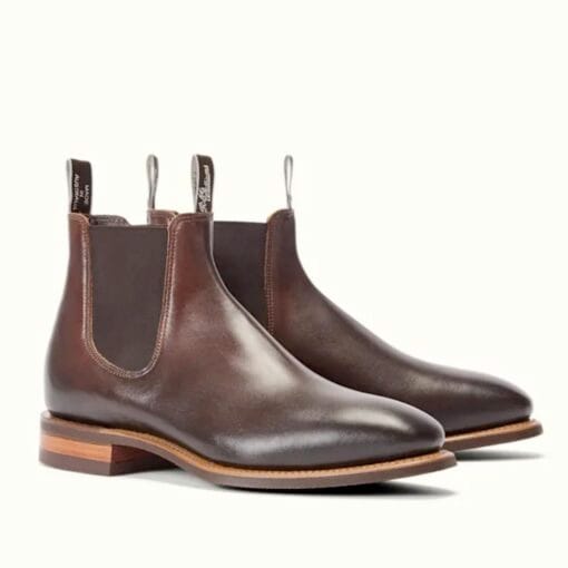 R M Williams Burnished Comfort Craftsman Boots in Bordeaux B543UBO pair