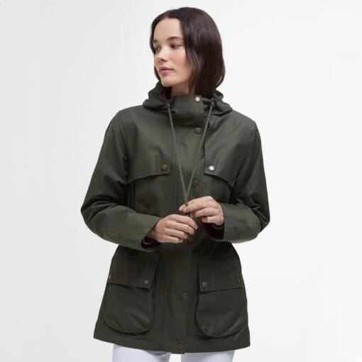 Barbour Maple Waterproof Jacket Olive front LWB0919OL52