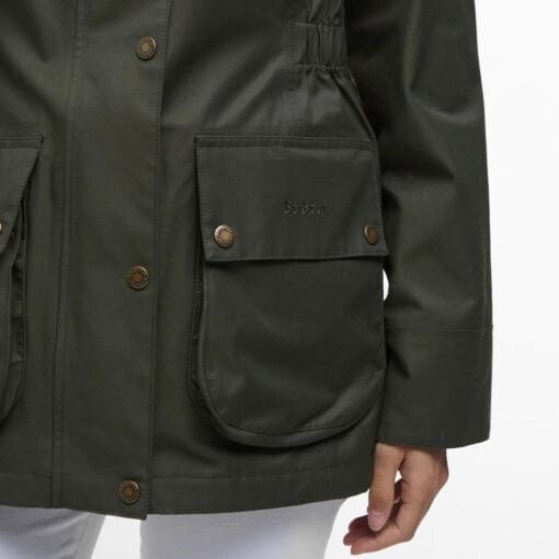 Barbour Maple Waterproof Jacket Olive pocket LWB0919OL52
