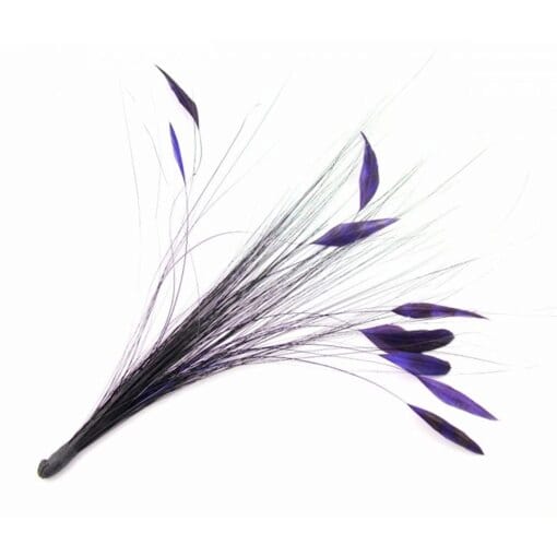 Coque and Herl Feather Hat Mount in Purple