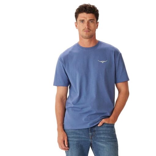 R M Williams 1932 T-Shirt Bright Blue front KD210JEZ501