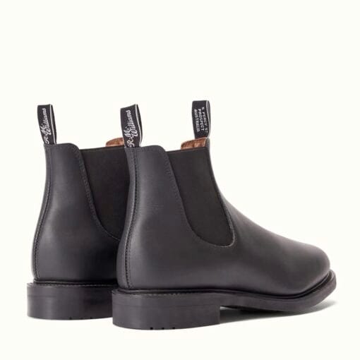 R M Williams Comfort Gardener Greasy Kip Boots in Black back B530G02