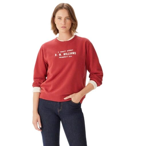 R M Williams Heritage Brushed Sweatshirt Red
