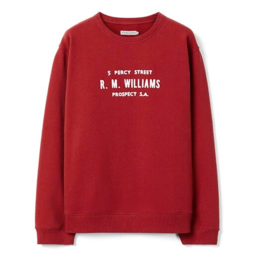 R M Williams Heritage Brushed Sweatshirt Red