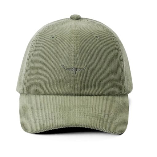 R M Williams Mini Longhorn Cord Cap in Moss ACX9OCR6201