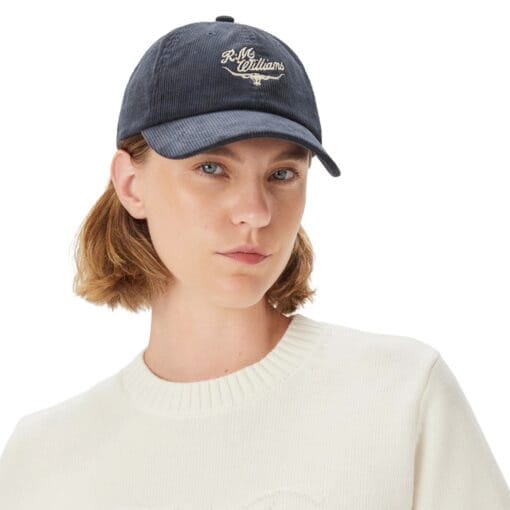R M Williams Script Longhorn Cord Cap