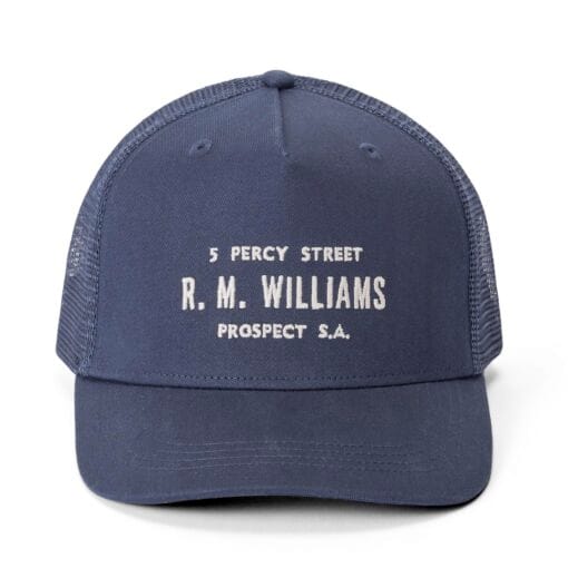 R M Williams Stencil Trucker Cap in Navy ACX9OWI4505